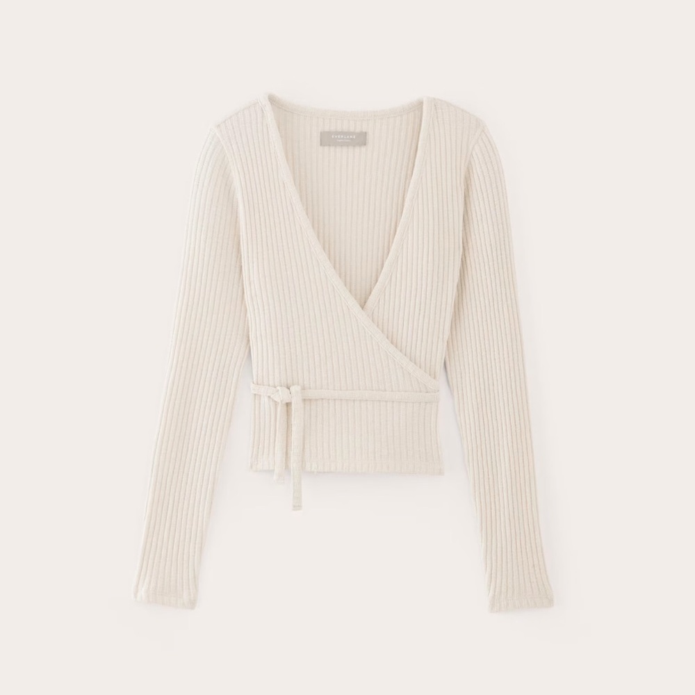 Everlane Cozy Rib Wrap Top EUC